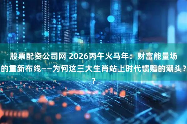 股票配资公司网 2026丙午火马年：财富能量场的重新布线——为何这三大生肖站上时代馈赠的潮头？