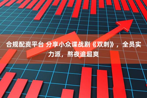 合规配资平台 分享小众谍战剧《双刺》，全员实力派，熬夜追超爽